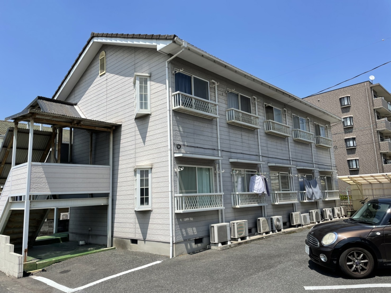 倉敷市　アパート屋根・外壁塗装工事
