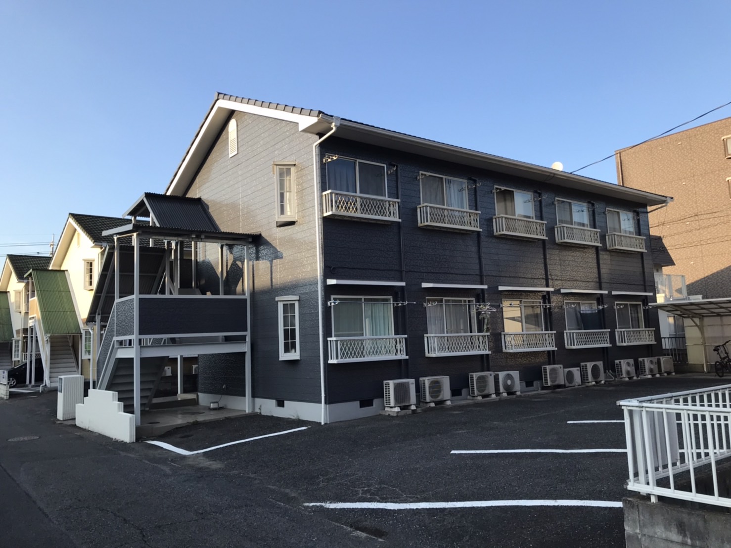 倉敷市　アパート屋根・外壁塗装工事