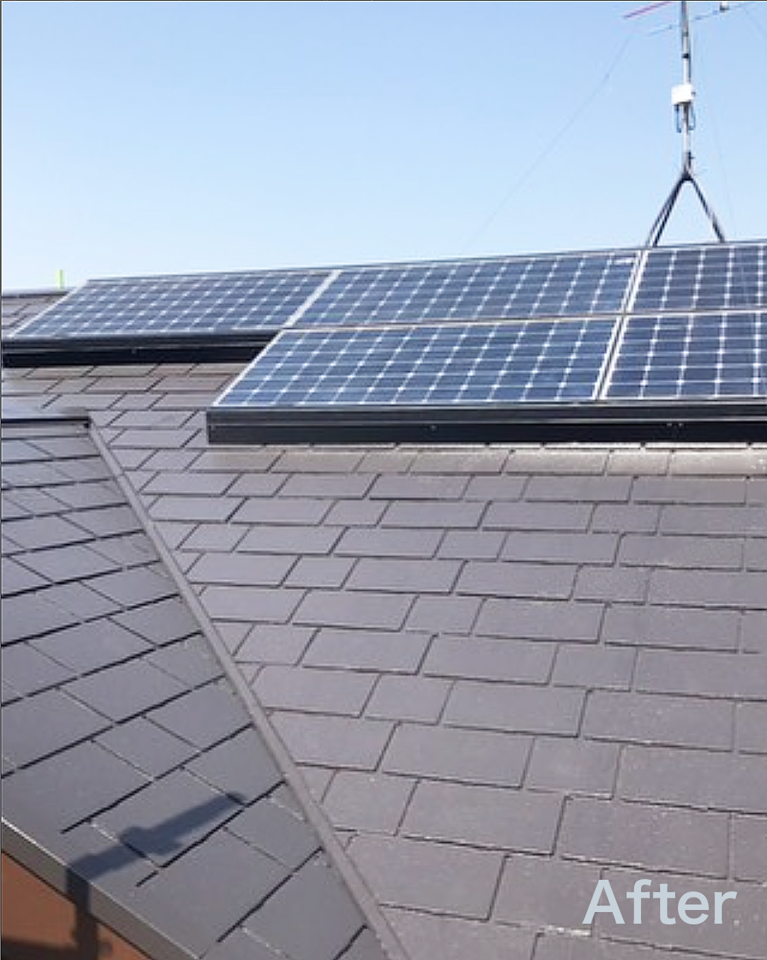 施工事例　太陽光パネル設置屋根塗装