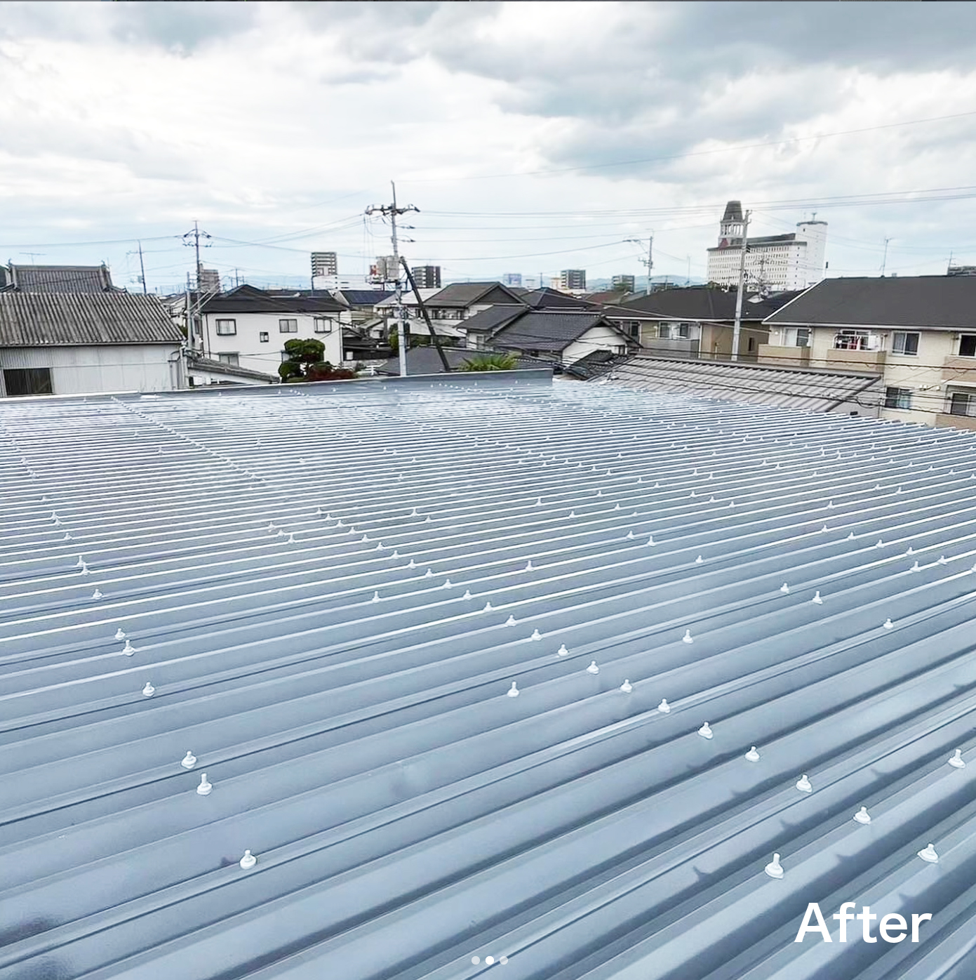 施工事例　倉庫の屋根塗装と遮熱塗料